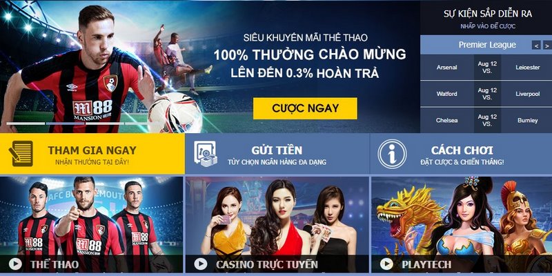 M88 thể thao là sân chơi sống động và uy tín